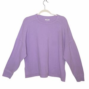 MAURICES LAVENDER WAFFLE TEXTURED CREWNECK DROP SHOULDER SWEATSHIRT SIZE MEDIUM